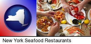 New York, New York - eating a seafood dinner